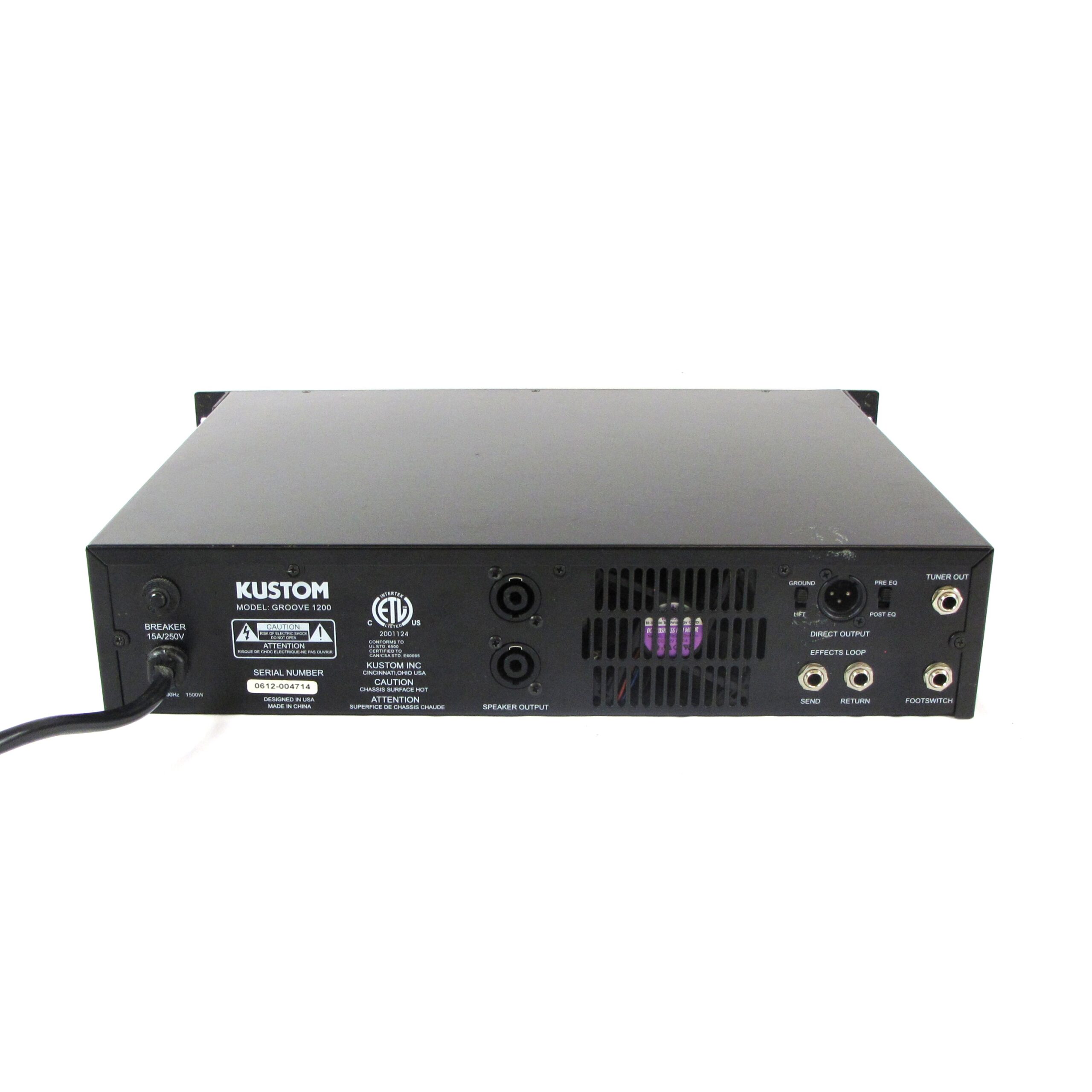 kustom groove 1200 bass amplifier head