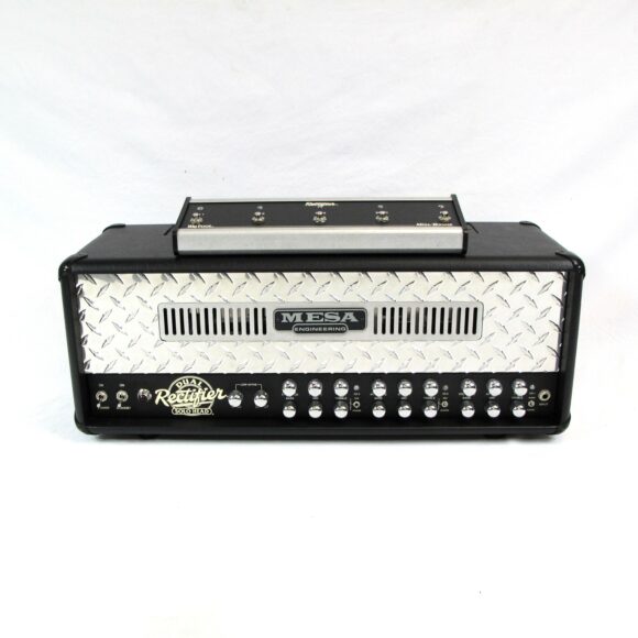 MESA BOOGIE DUAL RECTIFIER TUBE AMPLIFIER HEAD W/ FOOTSWITCH, COVER, AND  MANUAL